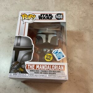 Funko Pop Star Wars the Mandalorian #408 GITD Exclusive NIB w/protector